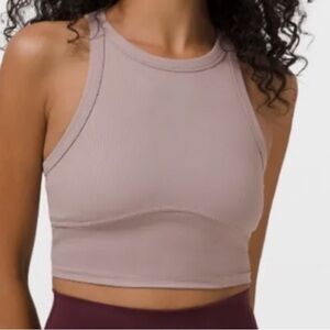 4 Lululemon Blissful Bend Tank Top Ribbed Violet Verbena High Neck Cropped